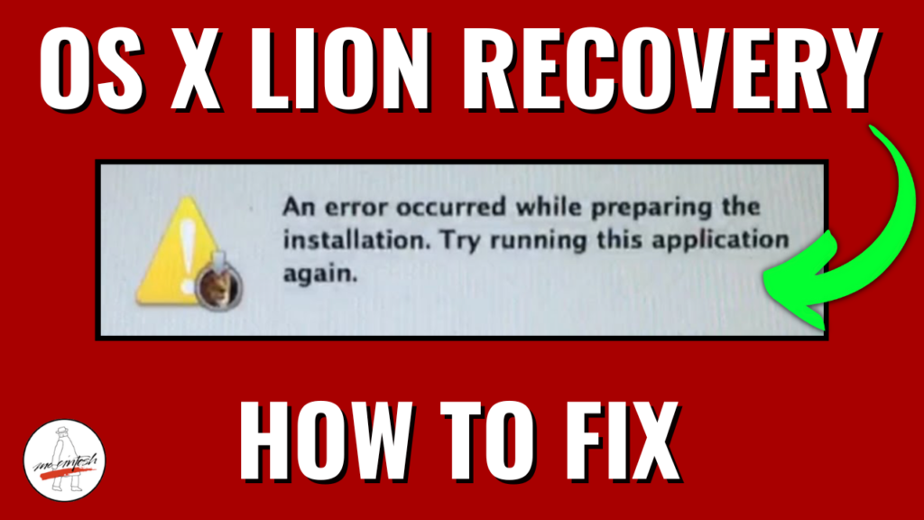 [FIXED!] Lion Recovery An error occurred while preparing the ...