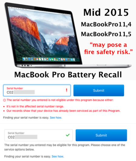 macbook pro mid 2015 battery model number