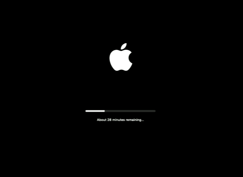 how long does macbook software update take